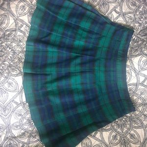 GREEN AND BLUE PLEATED SCHOOL GIRL SKIRT